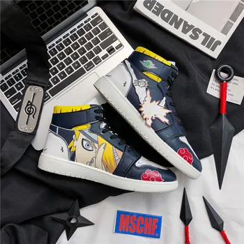 High Top Sneakers Anime Naruto Zapatos De Lona De Los Hombres Vulcanizado Zapatos De Cosplay De La Escuela Al Aire Libre De Viaje Zapatos