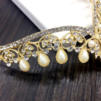 HIMSTORY de Perlas de diamantes de imitación Casco Diseños indígenas Frente adornos para el Cabello de novia de la Boda Accesorios para el Cabello Tocado Boda