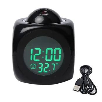 Hogar Reloj Electrónico Reloj despertador Digital Pronóstico del Tiempo Controlador de Temperatura Pantalla LCD Multi-Función de Reloj Proyector