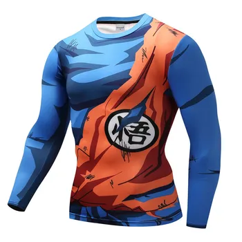Hombres T Shirt Homme Compresión Traje de Vegeta Camiseta de son Goku Saiyajin camisetas de la Aptitud de las Polainas de los pantalones Cortos Sportwear
