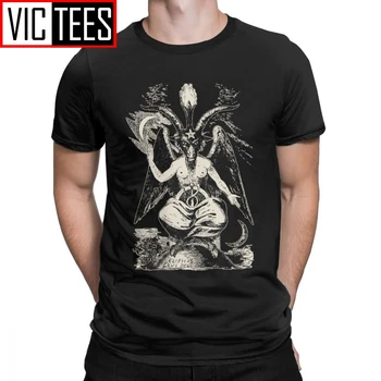 Hombres T-Shirts Baphomet Vintage Camiseta de Algodón Camiseta Diablo, Lucifer, Demonio Teufel Camisetas de Harajuku Tops Gráfico Impreso en 3D