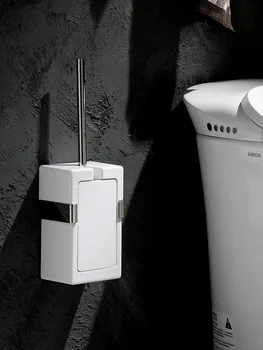 Houmaid de la Moda de Accesorios de Baño Set de Lavado de WC WC Borstel Titulares de Cepillo de Plata de Limpieza de Acero Inoxidable de la Pared del Pincel