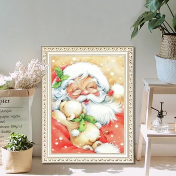 Huacan Diamante de la Pintura de la Navidad del muñeco de Nieve de punto de Cruz 5D Diy Artesanía del Bordado del Mosaico del Paisaje de Nieve Decoración de la Pared