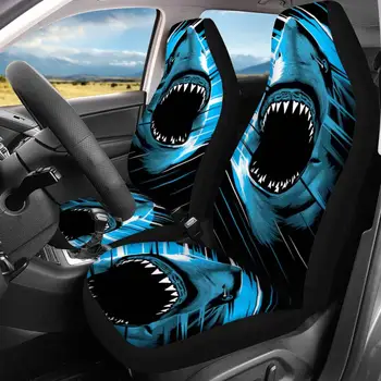 HUGSIDEA Lavable 2Pcs/set Tiburón Diseño de Asiento de Coche Cubierta de Auto/SUV de Seat Proteger la Hoja de Asiento Delantero del Vehículo/Lugar/Pew Anti Sucia Caso