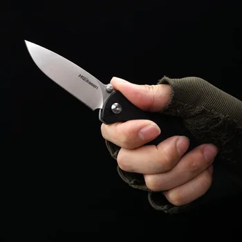 HWZBBEN D2 Cuchillo Plegable de Alta Dureza Militar Rápida de Abrir un Cuchillo de Bolsillo al aire libre Senderismo Táctica de Supervivencia Cuchillos EDC Manos Herramientas