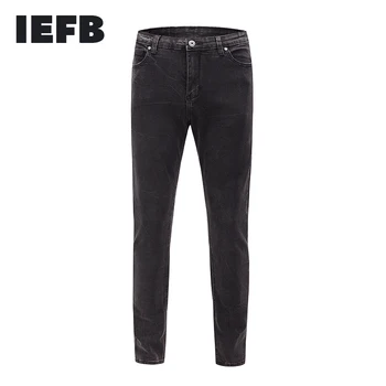 IEFB /ropa para hombre streetwaer slim jeans negros para los hombres 2021 coreana de primavera de un nuevo partido tejido elástico lápiz pantalones 9Y2177