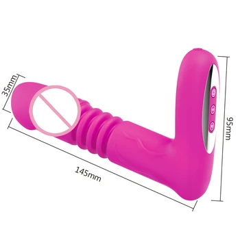 IKOKY Control Remoto Anal Vibradores del juguete del Sexo para la mujer Anal Vaginal Masaje de la Calefacción de la Varilla Telescópica Consolador 12 Velocidad
