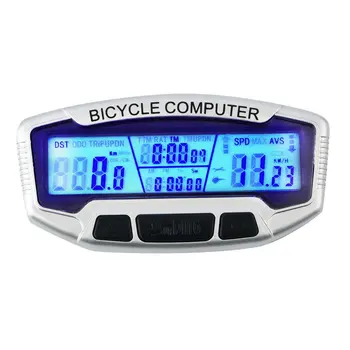Impermeable Ordenador de Bicicleta Con ABS Cable de la Pantalla LCD de la Bicicleta Velocímetro Cuentakilómetros de Bicicleta Cronómetro Velometer SD-558A