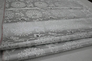 Importado patio teñidas de blanco jacquard tapiz de raso 3D jacquard bordado de la tela para el vestido de la funda del cojín de la cortina de patchwork 75x100cm