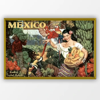 Impresiones de la lona de Arte de la Pintura Retro México Cartel de Color Fuerte Impresión de la Lona Clásica de Pinturas Para la Decoración del Hogar LZ137