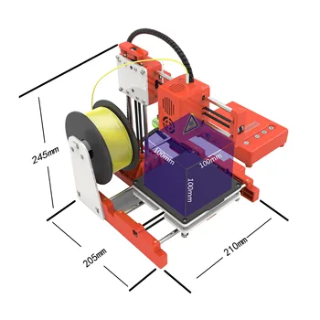 Impresora 3D Mini Impresoras de Escritorio de los Niños de Educación FDM Impresión de BRICOLAJE Diseñador de Modelo de Juguete Fácil de Usar Impresora 3d Pequeña 3D-Impresora