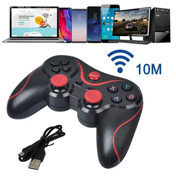 Inalámbrica Bluetooth Gamepad Para Android Teléfono Celular Tablet Smart TV Set-Top Box Juego joystick Controlador USB Mango Blanco/Negro