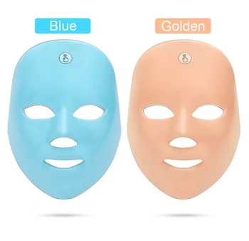 Inalámbrico De 7 Colores Led Facial De La Máscara Led De La Terapia De Fotones De La Máscara De Cara De La Máquina De La Terapia De La Luz Del Acné Máscara De Cuello De Belleza Máscara Led