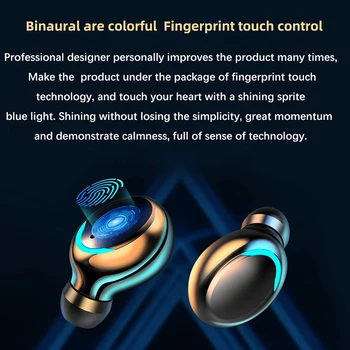 Inalámbrico de Auriculares Bluetooth 5.0 Auriculares Auriculares a prueba de agua Para los Deportes en 3D Estéreo de Audio, el Control Táctil En la Oreja Micrófono Auricular