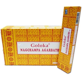 INCIENSO GOLOKA NAG CHAMPA AGARBATHI - 12 paquetes de 15 gramos-180 gramos de varillas aromáticas