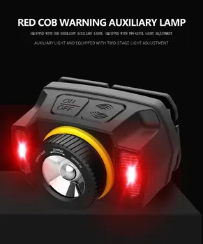 Inducción proyector de LED Recargable USB Sensor de Faros con Zoom de Cabeza de luz Impermeable 10000lm linterna de mano con Batería Incorporada