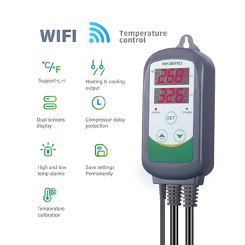 Inkbird Enchufe de EE.UU. ITC-308 WIFI Fácil de Usar Controlador de Temperatura Digital Monitor WIFI Conectado Libre en todas partes de la Vida Inteligente