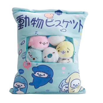 Ins Una bolsa Kawaii Sello de la felpa de la Venta 8pcs lindo dormir almohada muñeca de peluche suave juguetes para novia, los Niños de cumpleaños regalo de amor