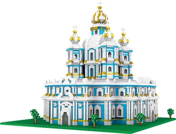 Instituto Smolny Mini Bloques de Construcción de Rusia, San Petersburgo, de la Arquitectura Modelo 3D Micro Diamond Ladrillos de Juguetes Para niños Regalo