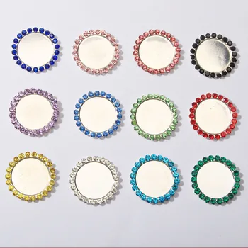 Interior de 25 mm de perlas de diamantes de imitación de los botones de la bandeja de tapa de la botella de configuración para cabujones Cameo 100pcs BTN-5756