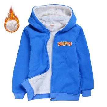 Invierno BLIPPI nuevo producto de la chaqueta de los niños de la cremallera de la camiseta sudadera con capucha de niñas y Niños de dibujos animados de la chaqueta de los Niños de los deportes de suéter suéter de bebé