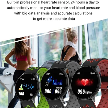 IP67 Impermeable 119Plus Inteligente Reloj de Pulsera de Ritmo Cardíaco Reloj Inteligente de Pulsera Relojes de los Deportes de la Banda Smartwatch Para Android IOS A2