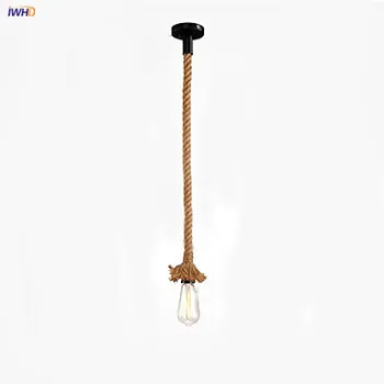 IWHD Loft de Estilo Vintage Colgante Luces Accesorios Comedor Barra de Edison de la Cuerda de la Lámpara de Luz Industrial Hanglamp Lamparas Colgantes