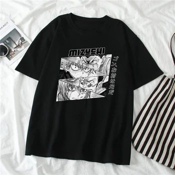 Japonés de anime de hunter x hunter kurapika camiseta Vintage casual de manga corta de nuevo O-cuello de camisetas sueltas de gran tamaño ins Harajuku tops