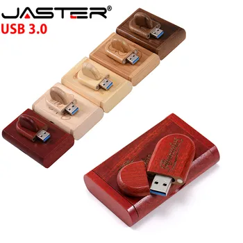 JASTER madera USB 3.0 Logotipo Personalizado 32GB 64GB de Memoria de la Tarjeta de la Unidad Flash Usb de 4 gb 8 gb 16 gb de Madera Pen Drive de Regalo ( gratis logotipo)
