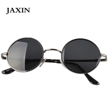 JAXIN Retro Polarizada Ronda de Gafas de sol de los Hombres de Negro clásico de Gafas de Sol de las Mujeres de la marca de diseño de viajes de marco de metal gafas UV400 okulary