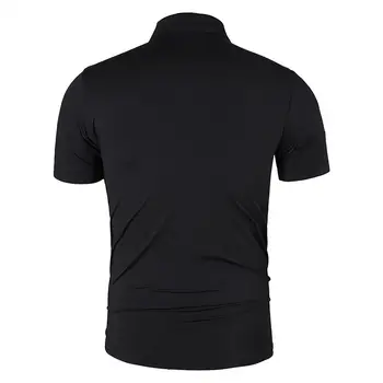 Jeansian el Deporte de los Hombres Camiseta Polo Camisetas POLOS Poloshirts Golf Tenis Bádminton Dry Fit Corto Manga LSL278 Black2