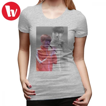 Jhope T-Shirt JHOPE FLAUTA - FLASHBACK VER Camiseta de Manga Corta ropa de Calle con la Mujer de la camiseta de la Marina de los Grandes de Algodón Divertido de la Camiseta de las Señoras