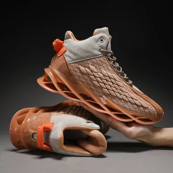 JINBAOKE Nueva Hoja de los Hombres Zapatos de Absorción de Choque de Cojín Cómodo al aire libre de Alta la parte Superior Transpirable Deportes Zapatillas para Caminar
