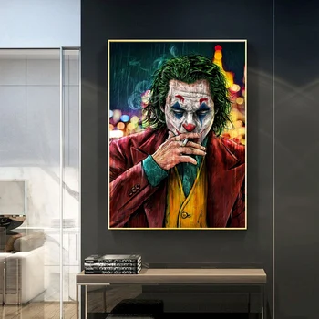 Joker Arte de la Pared Carteles y Grabados 2019 Joker de la Película de Comics, Dibujos Imprimir Lienzo Pintura Moderna Decoración casera de la Pared Cartel de Cuadros