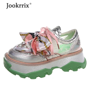 Jookrrix 2020 las Mujeres de Moda de Verano de las Mujeres el Aumento de 6cm Cuñas de Suela Gruesa Mujer de la Marca Grueso de Zapatillas de Señora, Zapatos de Pearl ZD2756