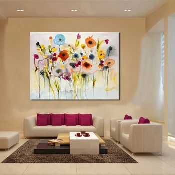 JQHYART Abstracto Colorido de la Flor Moderna Imágenes de la Pared Para la Sala de estar de la Pintura de la Lona de Arte de los Carteles Y Grabados de Decoración para el Hogar Sin el Marco