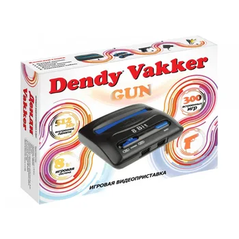 Juego de consola de Dendy vakker 300 juegos + pistola de luz