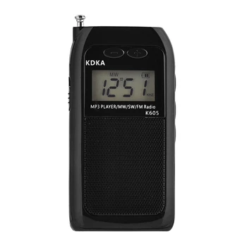 K605 Mini Pocket Radio Fm Am Sw Mw Sintonizador Digital De Radio Receptor Reproductor De Música Mp3 De Onda Media / Corta De Onda / Radio Estéreo De Fm