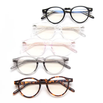 Kachawoo retro gafas anti luz azul TR90 ronda de marcos de anteojos para los hombres transparente gris de mujer accesorios de Invierno de regalo de corea