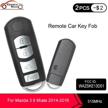 Keyecu 3PCS Inteligente Tecla del control Remoto de 4 botones de 315MHz ID49 Chip FOB para Mazda 3 6 Miata 2016 FCC: SKE13D01 (Mitsubishi del Sistema)