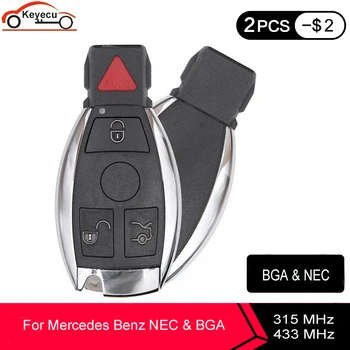 KEYECU AKDZ Reemplazo de 4 Botones 315MHz/433MHz Smart Remote Clave para Mercedes Benz Apoyo de NEC y BGA 2000+ Año Auto de la Llave del Coche