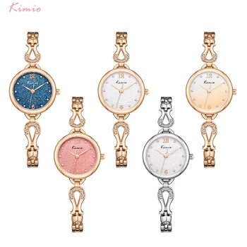 KIMIO 2020 de la Moda de las Señoras Tops de Lujo Reloj de Pulsera Para Mujeres con Estilo Cielo Estrellado Relojes de las Mujeres de color Rosa de la Marca de Cuarzo Relojes de Pulsera