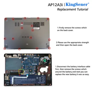 KingSener Batería AP12A3i Para Aspire Timeline Ultra M3 M5 M3-581TG-M3 481TG M5-481TG M5-581TG AP12A4i 11.1 V 4850mAh