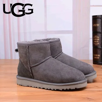 Klasyczne 3/4 Mediados de krótki pero UGG buty mężczyźni oryginalne 5854 Ugged futro ciepłe buty zimowe męskie klasyczne krótkie kożuchy
