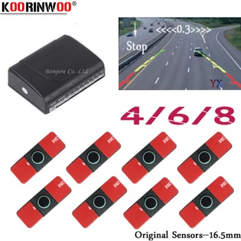 Koorinwoo Original de 16.5 mm Electromagnética Parktronic Coche sensores de Aparcamiento 8/6/4 Radares de Alarma del Zumbador del Coche Detector de Sistema de Vídeo