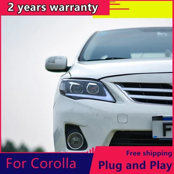 KOWELL Car Styling para el Toyota Corolla Faros 2011-2013 Altis LED DRL Faros Bi Xenon Lente de Alta y Baja de la Viga de Estacionamiento faros de Niebla