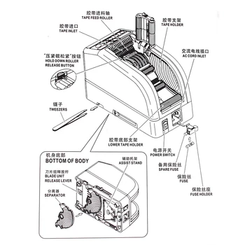 KUAIQU ZCUT-9 automática de cinta de la máquina de corte de papel cortador de cinta de la máquina de corte máquina de embalaje de la cinta de la cinta de la máquina de corte longitudinal