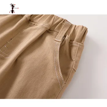 Kung Fu Ant 2019 Nueva Llegada De Ocio De Color Caqui Lápiz Negro De Pantalón De Algodón Elástico Sólido De La Cintura Longitud Completa Boy Pantalones 3802