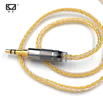 KZ 8 Núcleo de el Oro, la Plata Mixto Cable con 2pin/Mmcx Conector de Uso Para KZ ZS10 PRO/ ZSN/ZST/ES4/ZS10/AS10/BA10/ZSN PRO