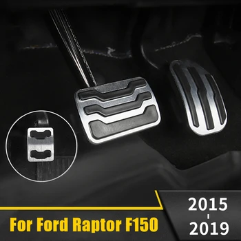 La Aleación de aluminio del Acelerador de Coche de Combustible Pedal de Freno Mat Pad Cubierta Para Ford F150 F-150 Raptor 2016 2017 2018 2019 Accesorios